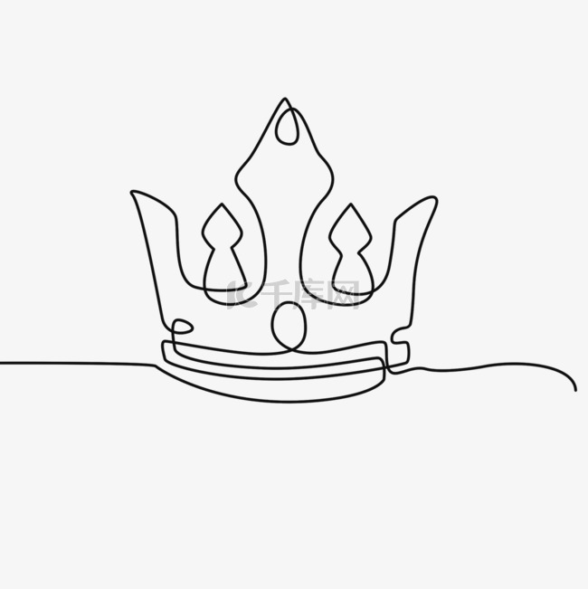国王王冠线条涂鸦轮廓
