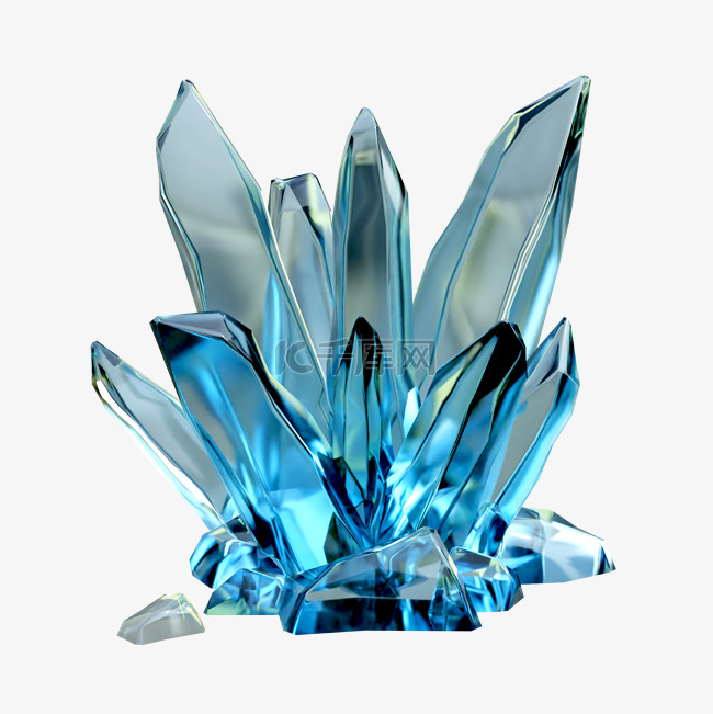 3D立体蓝色水晶