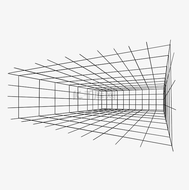 空间透视网格条纹线条