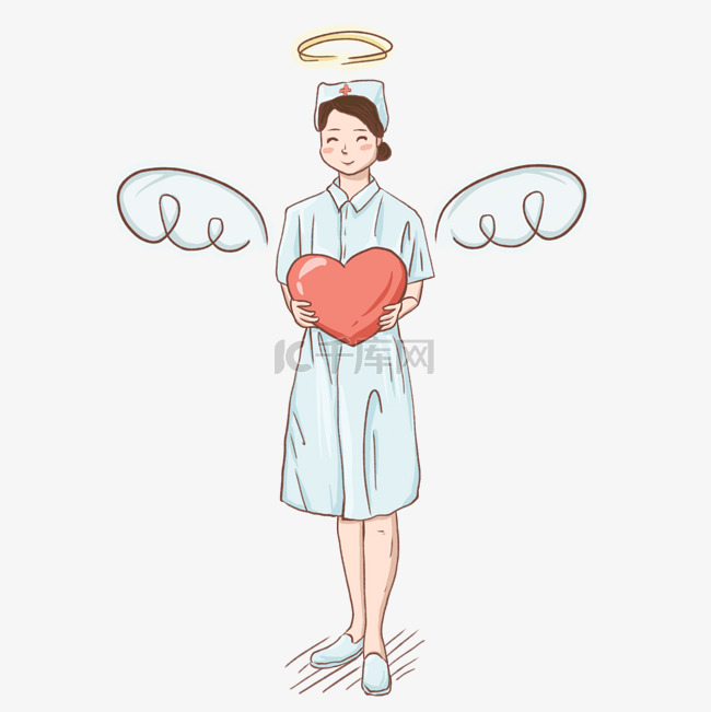 512国际护士节手绘爱心天使女