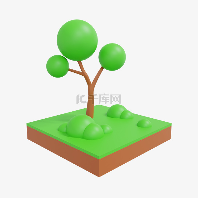 3DC4D立体爱护环境花草树木