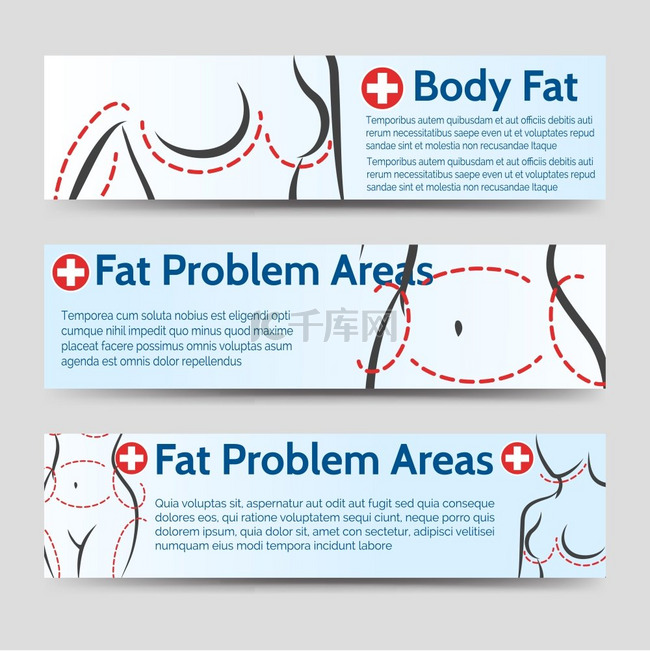 女性身体脂肪问题区域横幅女性身