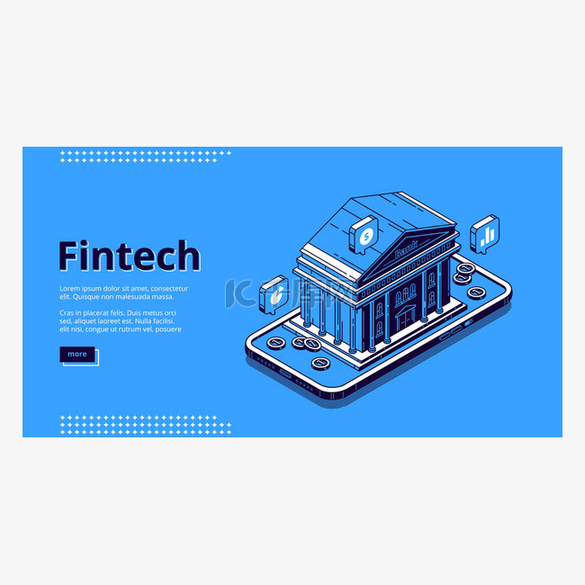 Fintech横幅。金融技术，