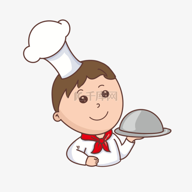 可爱卡通厨师男孩