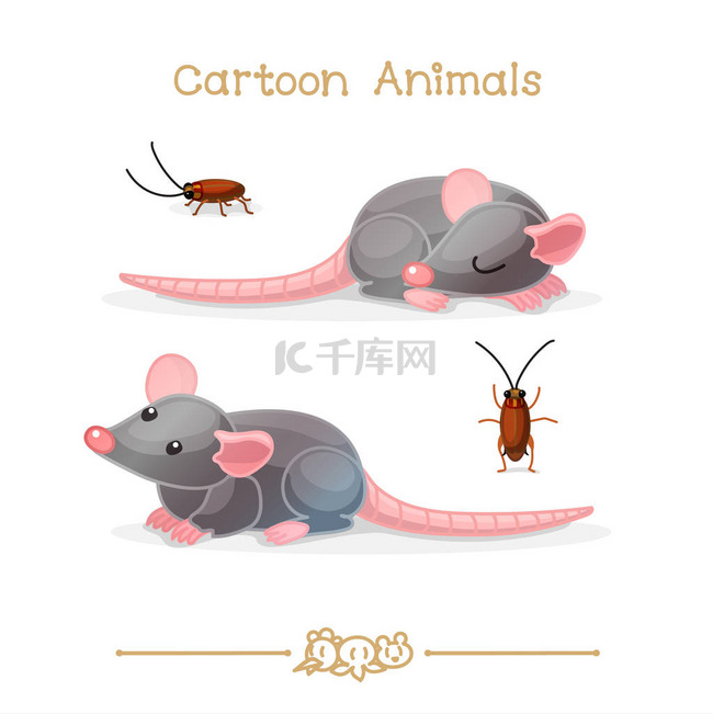  卡通系列卡通动物︰ 大鼠 & 蟑螂