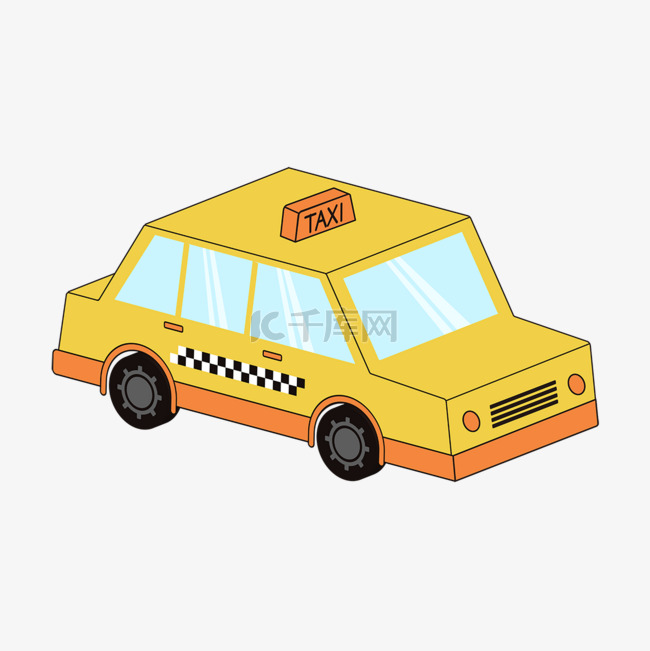 城市交通工具黄色出租车剪贴画