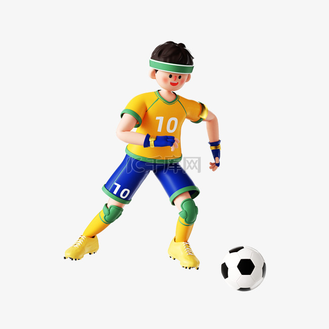世界杯足球杯3D立体运动员人物