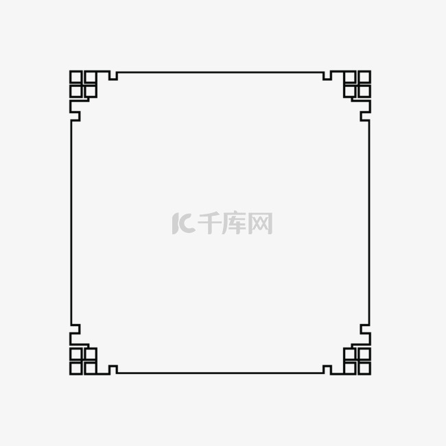 中国式黑条纹框架矢量素材