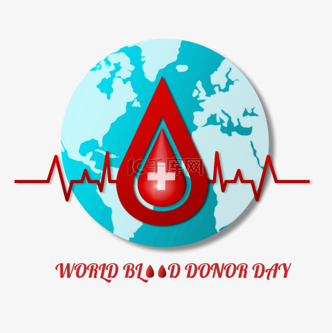 简单世界献血者日地球血滴