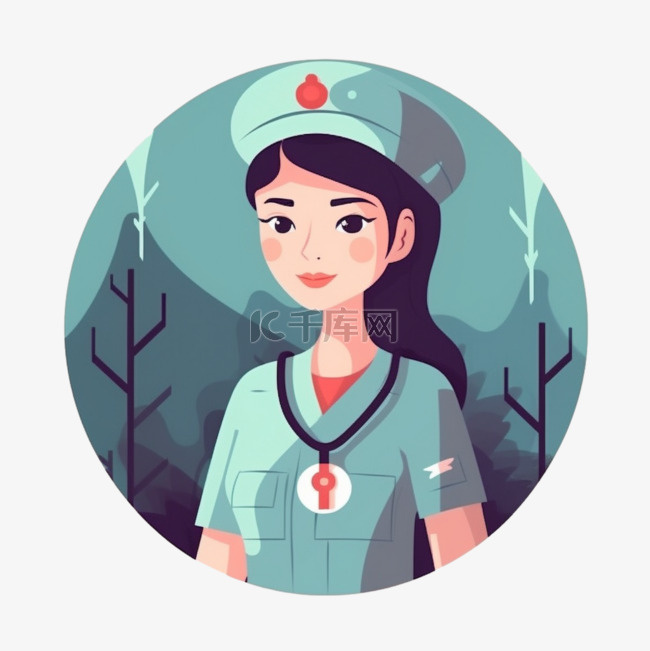 扁平风职业人物护士