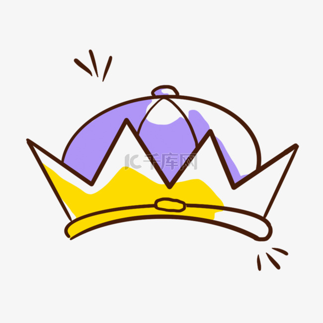 黄色紫色精致美丽的皇冠