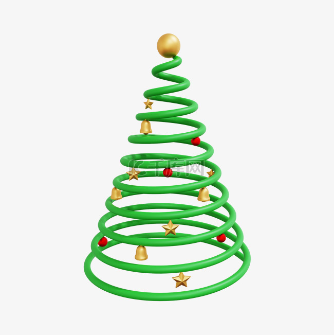 3DC4D立体螺旋纹圣诞树