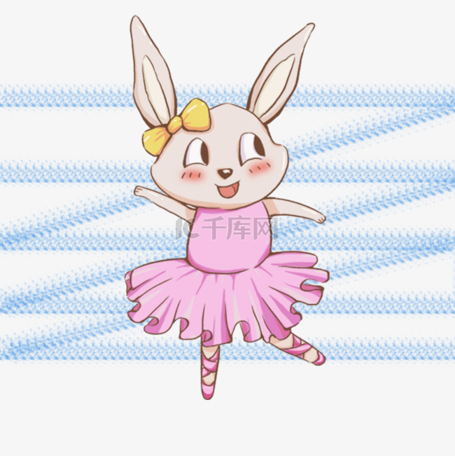 可爱卡通小兔子跳芭蕾