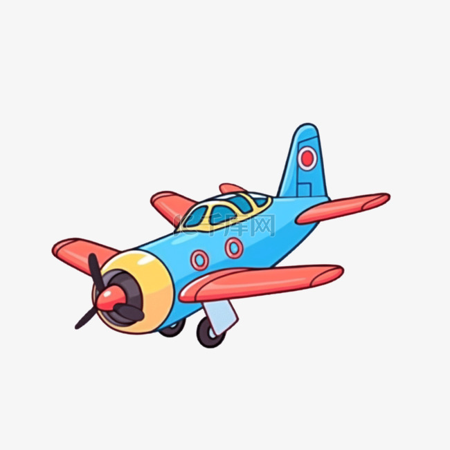 卡通元素小飞机手绘风格