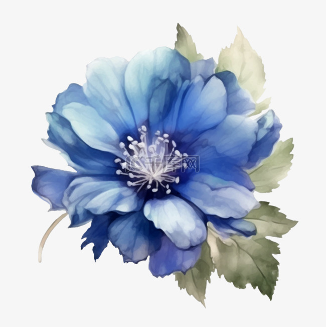 蓝色的花免抠元素