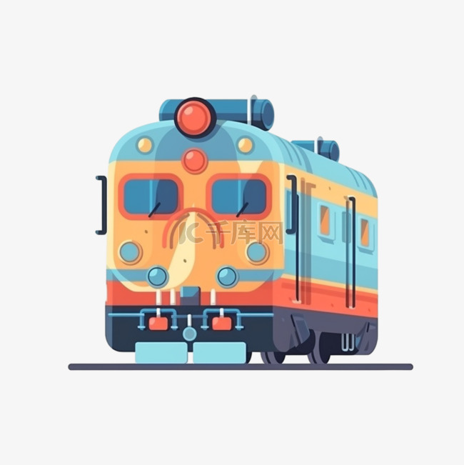 卡通手绘铁路火车