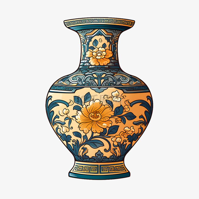 帝室技芸員 三代清風与平作 磁彩画 詩仙図 徳利一対 共箱