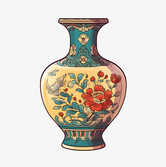 扁平风格古代花瓶藏品