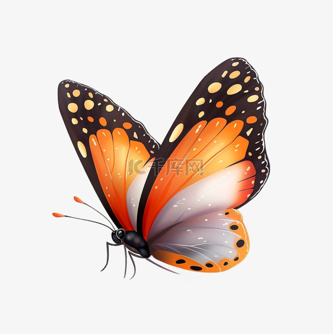 扁平卡通免抠图素材蝴蝶