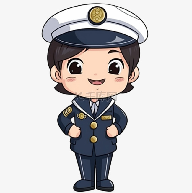 卡通手绘人民警察素材图片免费下载-千库网