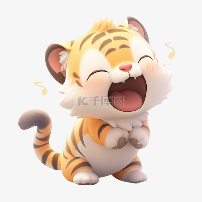 3DC4D立体动物卡通可爱小老虎