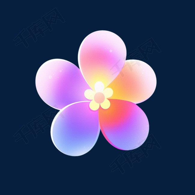 花朵图标礼物彩色3D立体
