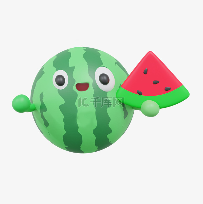 3D夏日水果拟人西瓜