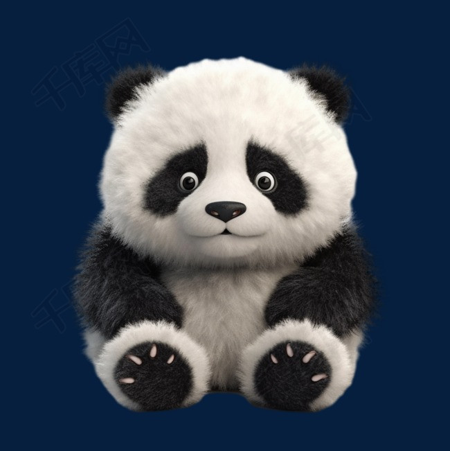 动物熊猫毛绒3D立体