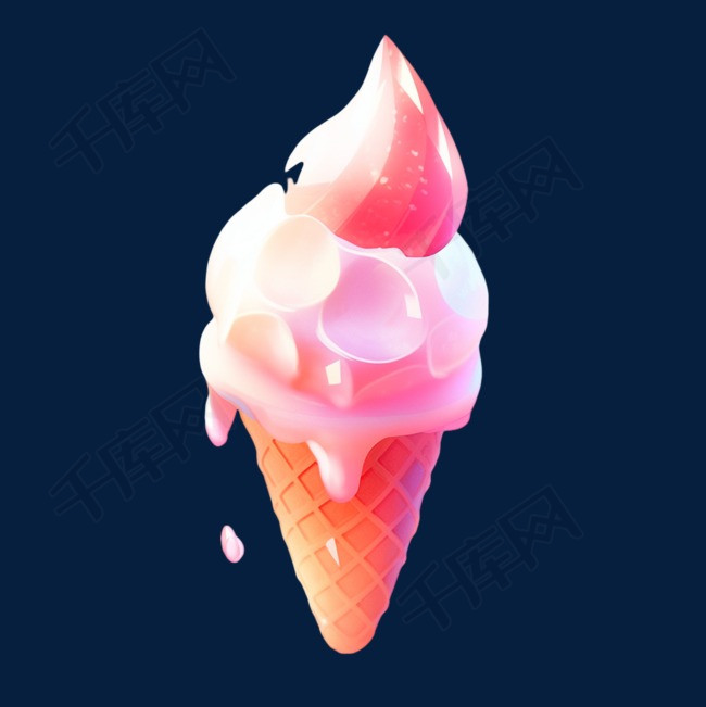 冰淇淋图标礼物道具彩色食物3D