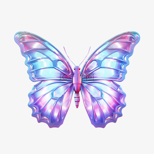 漂亮的紫色蝴蝶元素立体感