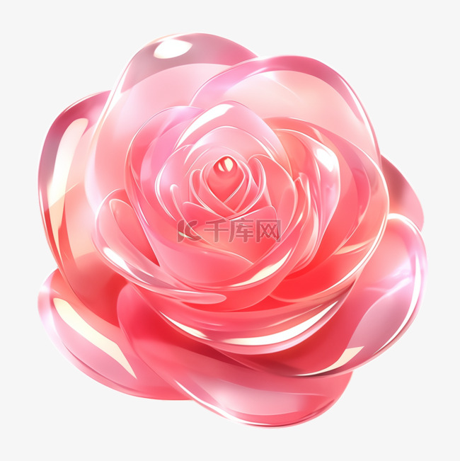 3D立体水晶玻璃玫瑰