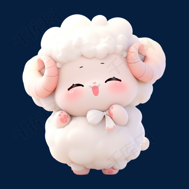 3D立体黏土动物可爱卡通绵羊