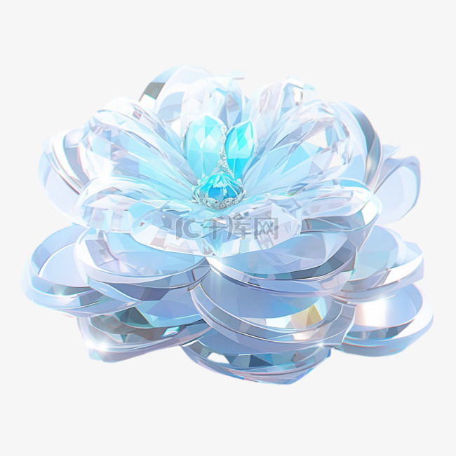 3D立体水晶玻璃元素水晶花朵