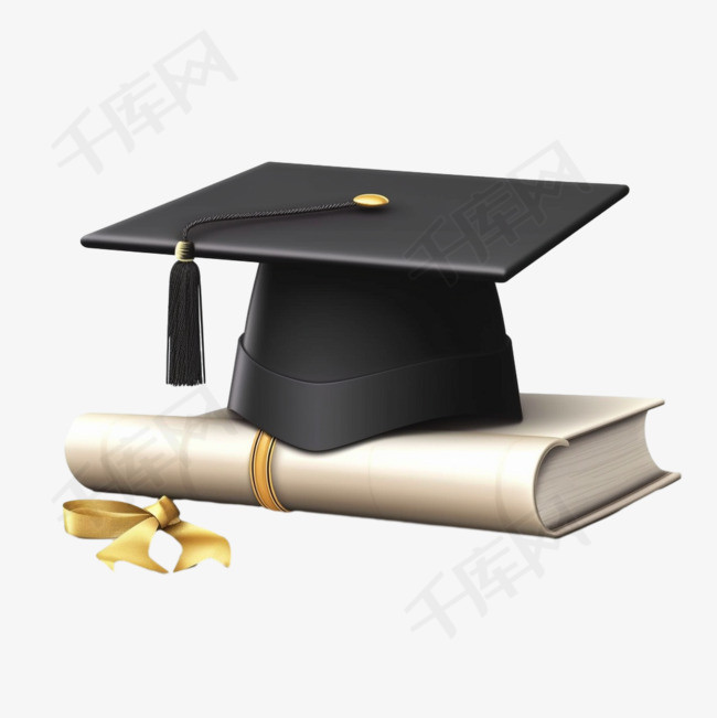大学生学位帽、学位证和毕业证书