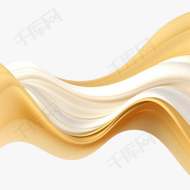 时尚的金色3D波浪抽象高级背景