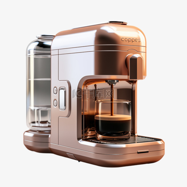 3D咖啡机立体产品设计日常用品