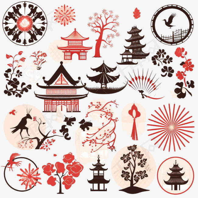 日式图案设计元素集