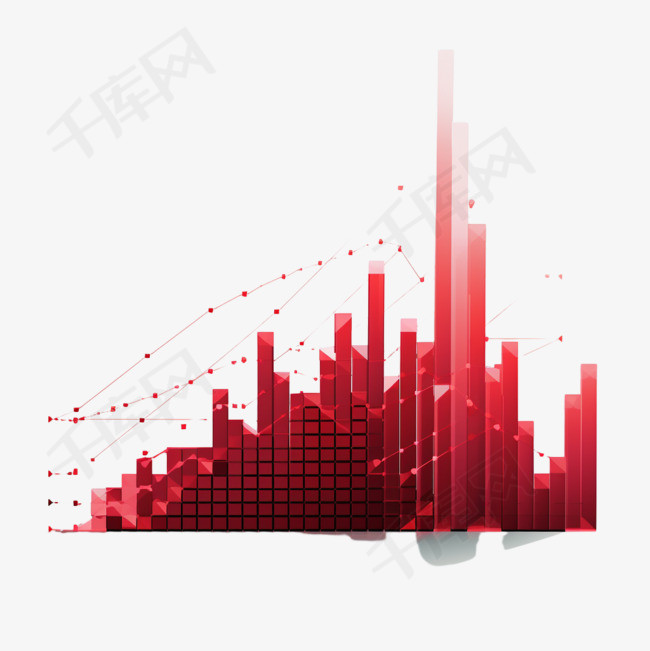 金融理财红色数据柱状图趋势