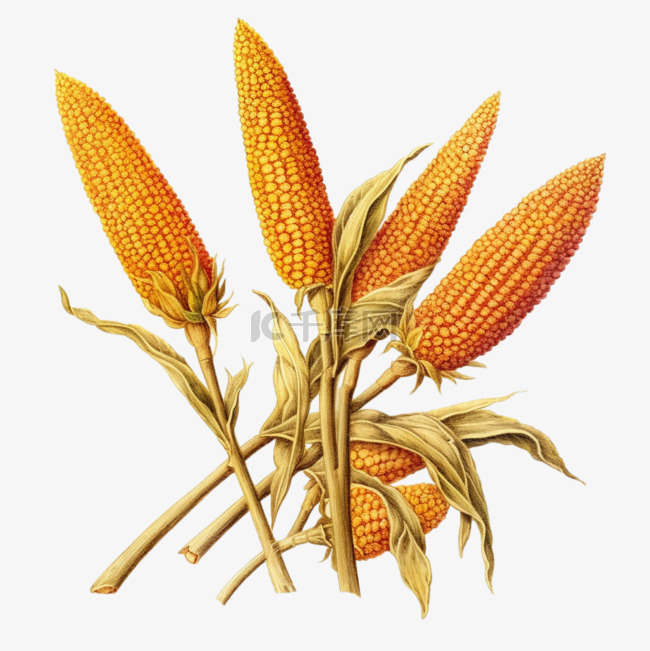 农作物谷子秋天丰收玉米谷子元素