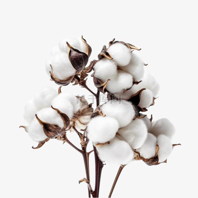 秋天秋季成熟的棉花植物元素