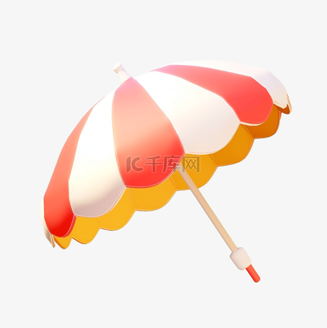夏日遮阳伞防晒伞完美配色3d元素