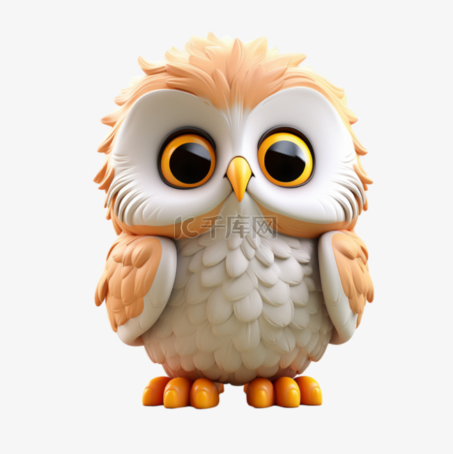 猫头鹰动物可爱3D大自然萌系