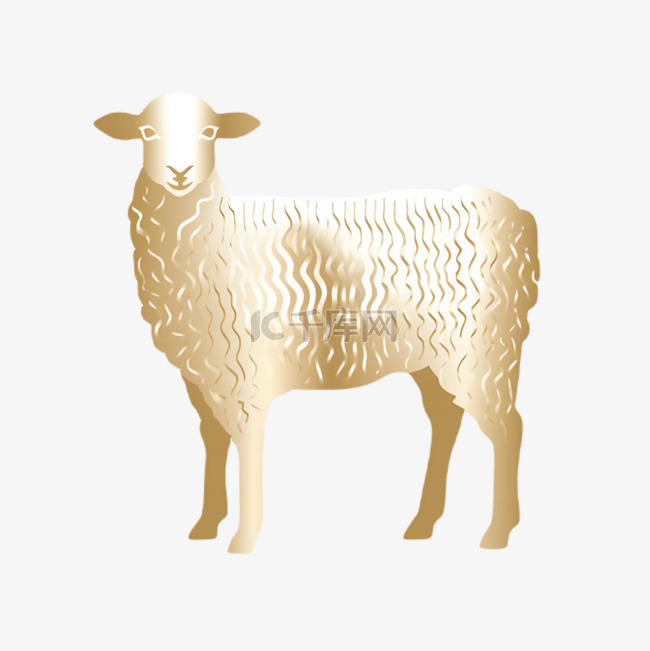 十二生肖金色羊金箔动物形状形象