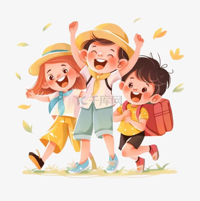 小孩学生旅游暑假假期假日旅行出
