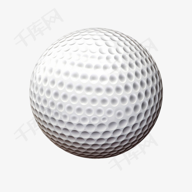 一颗白色高尔夫球实拍特写免抠元