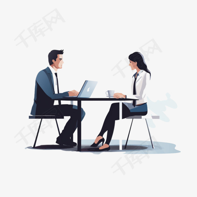 坐着的女人在电脑上和老板聊天