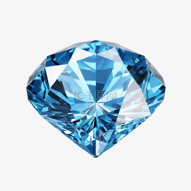 璀璨蓝宝石钻石3D水晶钻元素