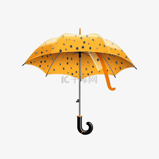 黄色可爱雨伞