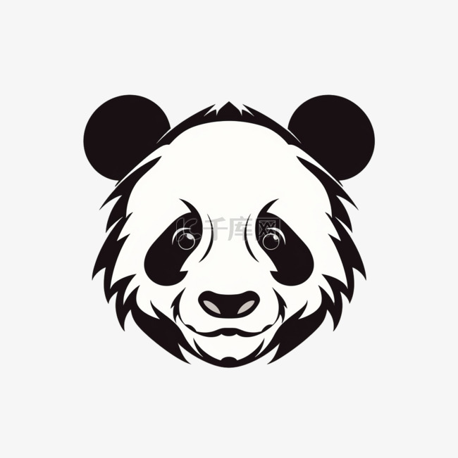 熊猫剪影标志设计模板图标log