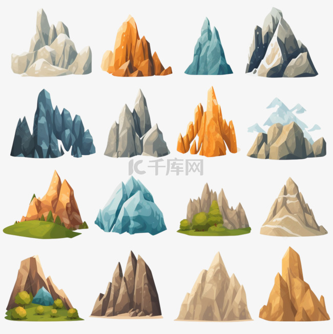 山脉岩石或高山丘陵山石山形